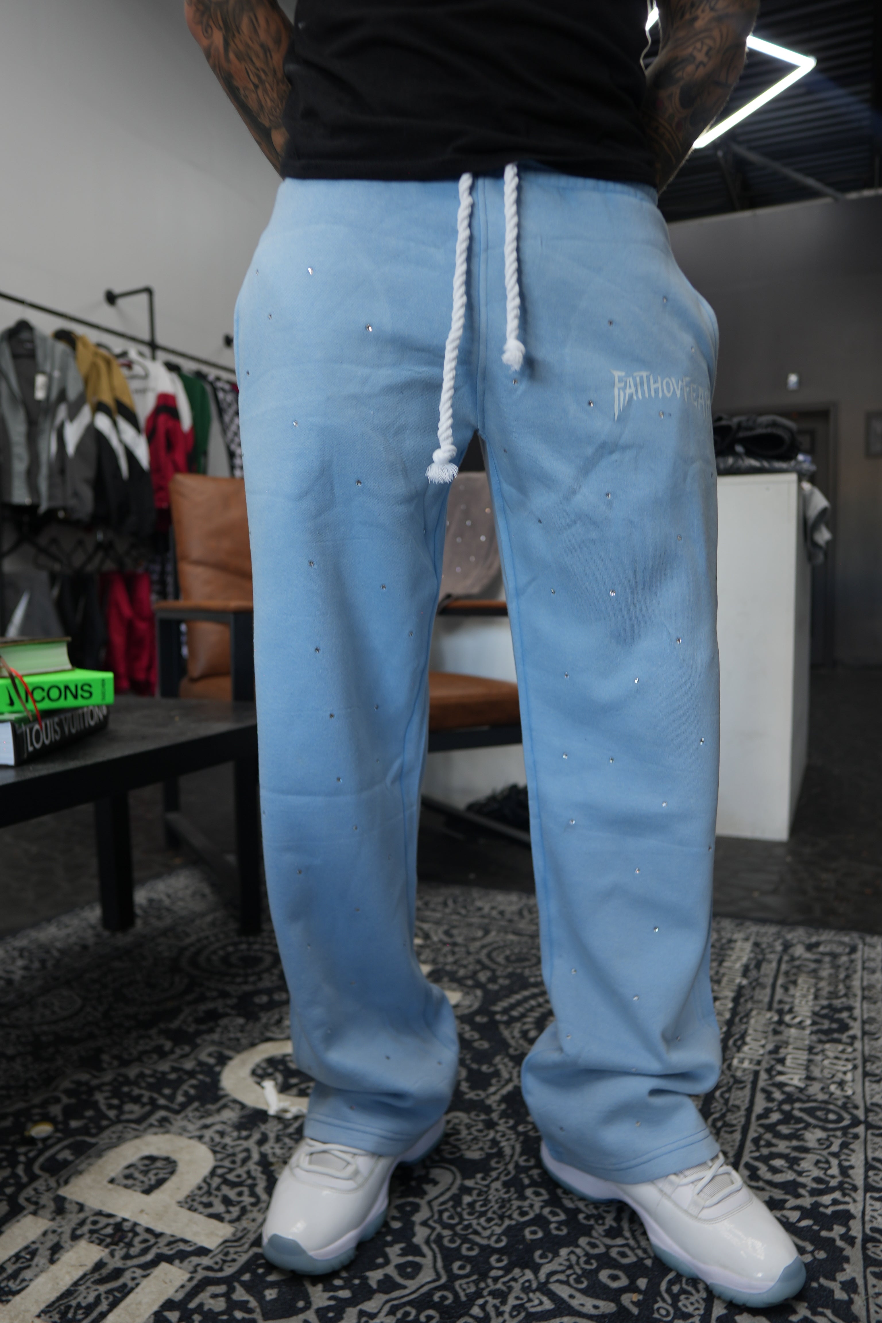 -FOF WALK IN FAITH UNI-SEX SWEATS BABY BLUE